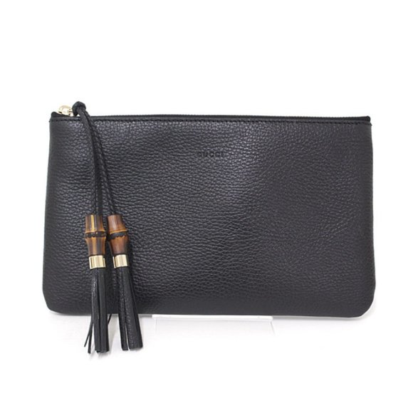 Gucci Zip Top Clutch Pouch with Bamboo Tassel Pull NEW WITH DUST BAG - Picture 1 of 8